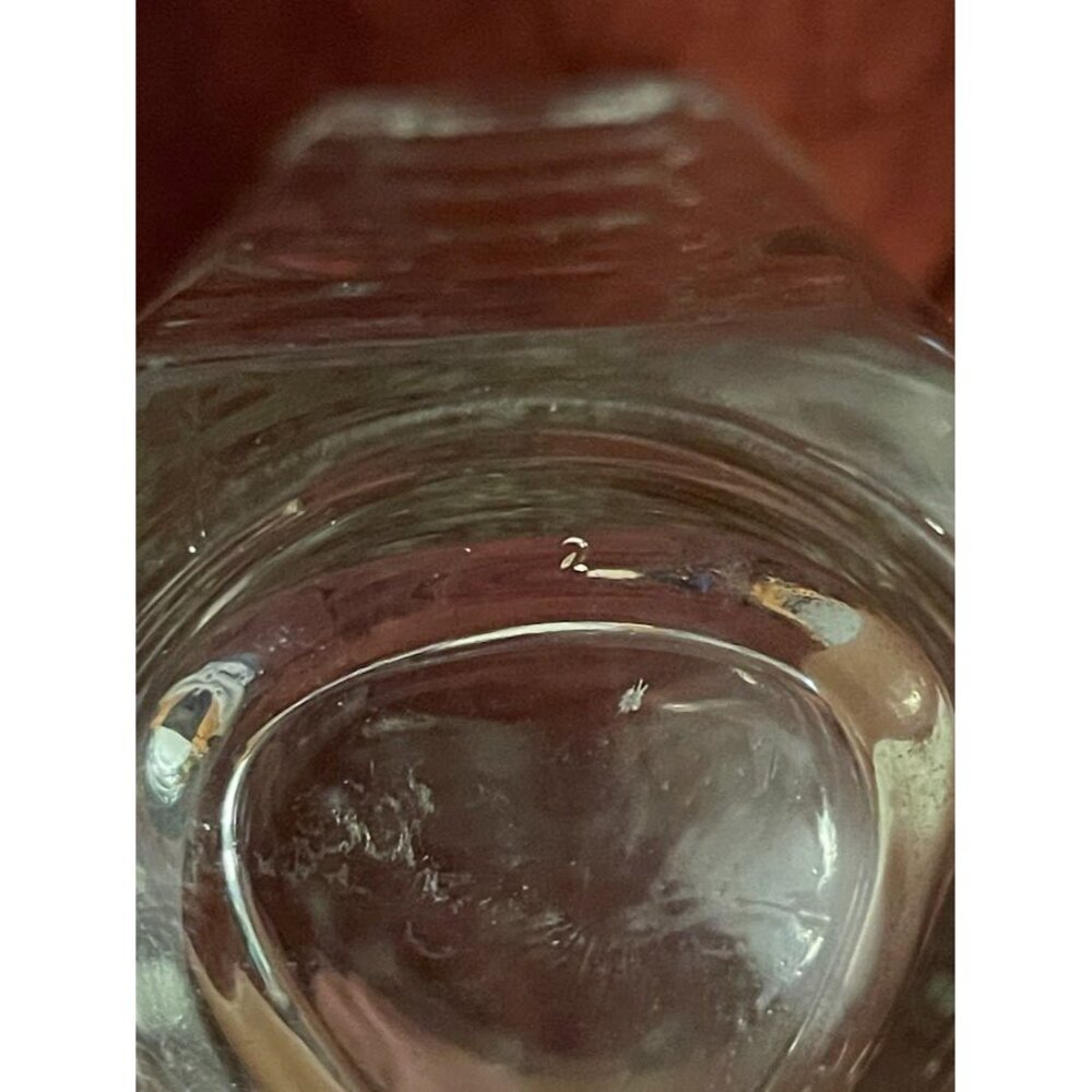 French Geometric Clear Triangular Shaped Glass Vase Made In France - Picture 5 of 16